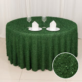 Elevate Your Event Decor with the Green Fringe Shag Polyester Round Tablecloth